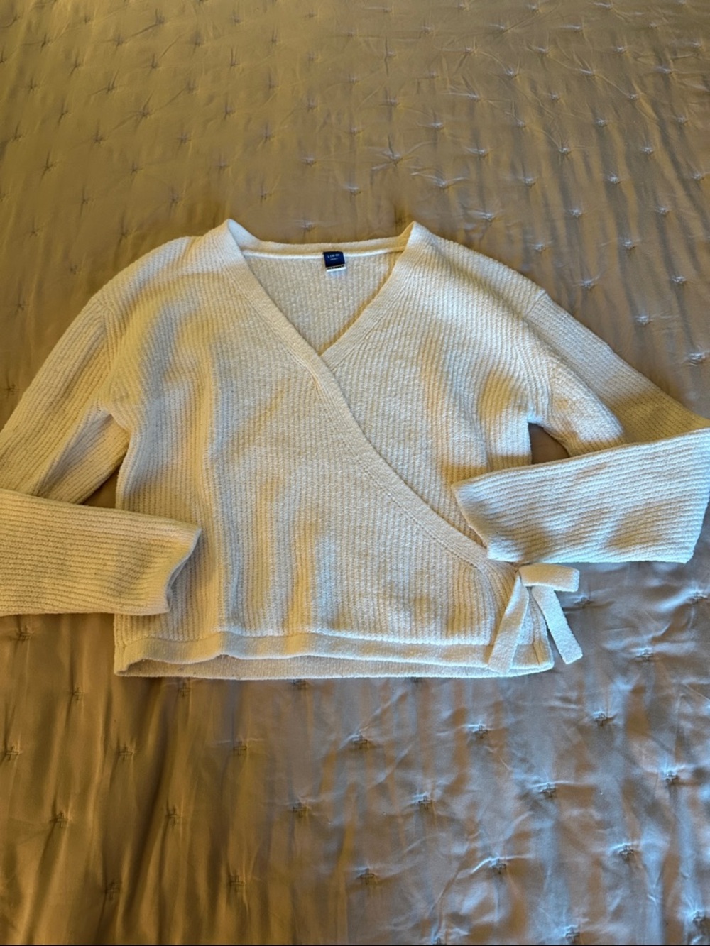 Old Navy Cream Wrap Ribbed Sweater